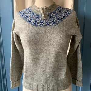 Vintage Hand Knitted Shetland Wool Fairisle Sweater